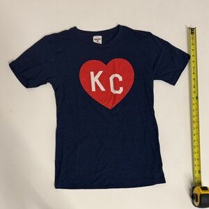 KC Heart T-Shirt - Navy Blue and Red